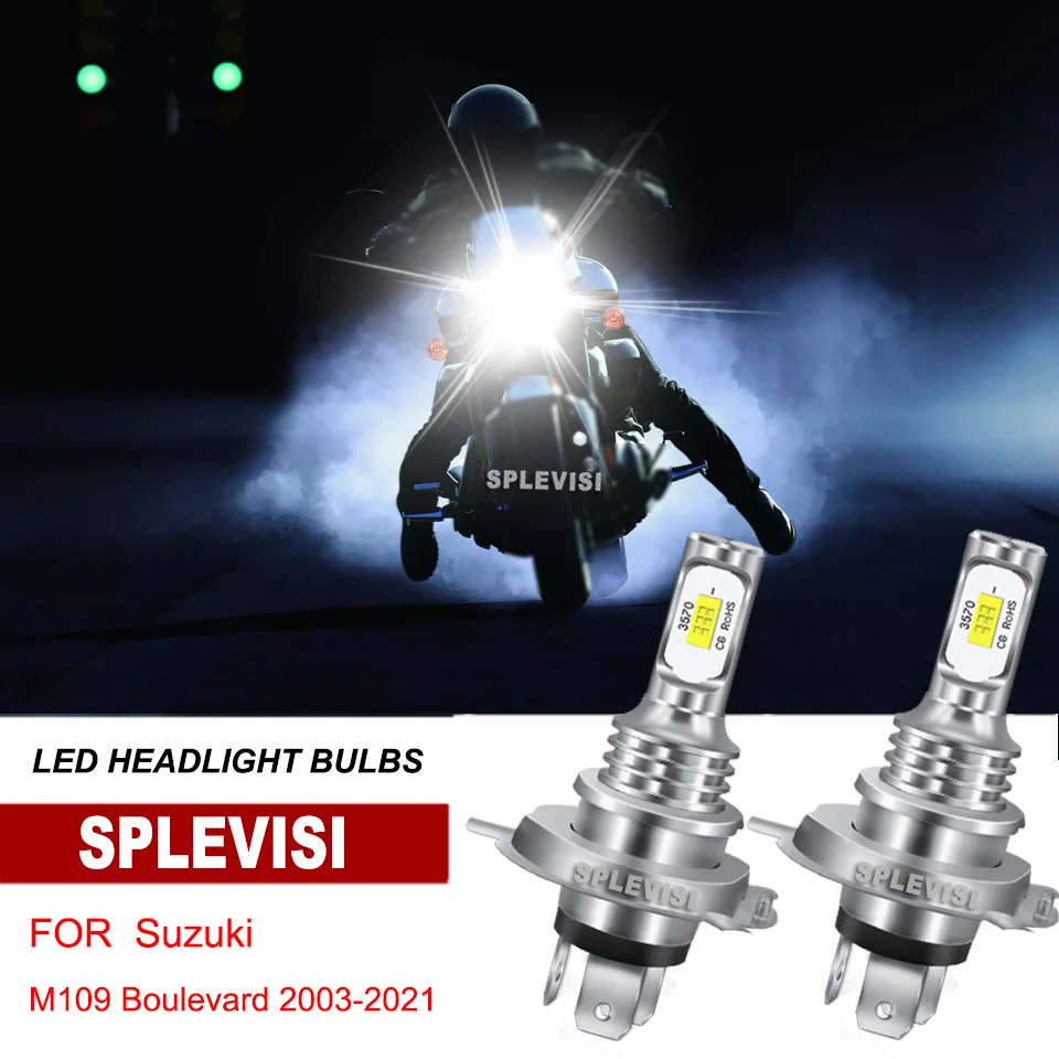 

2pcs H4/9003/HB2 Xenon White LED Headlight High Low Bulbs For Suzuki M109 Boulevard 2003-2021Katana 600 GSX600F 1988-2006