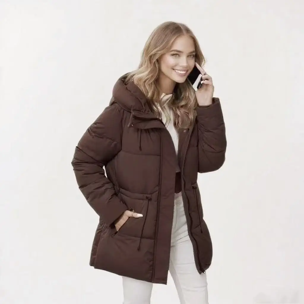 Casual Padded Zipper Cozy Thickened Warm Winter Hooded Cotton Coat Women Trend Chic Fashion Female Outerwears
