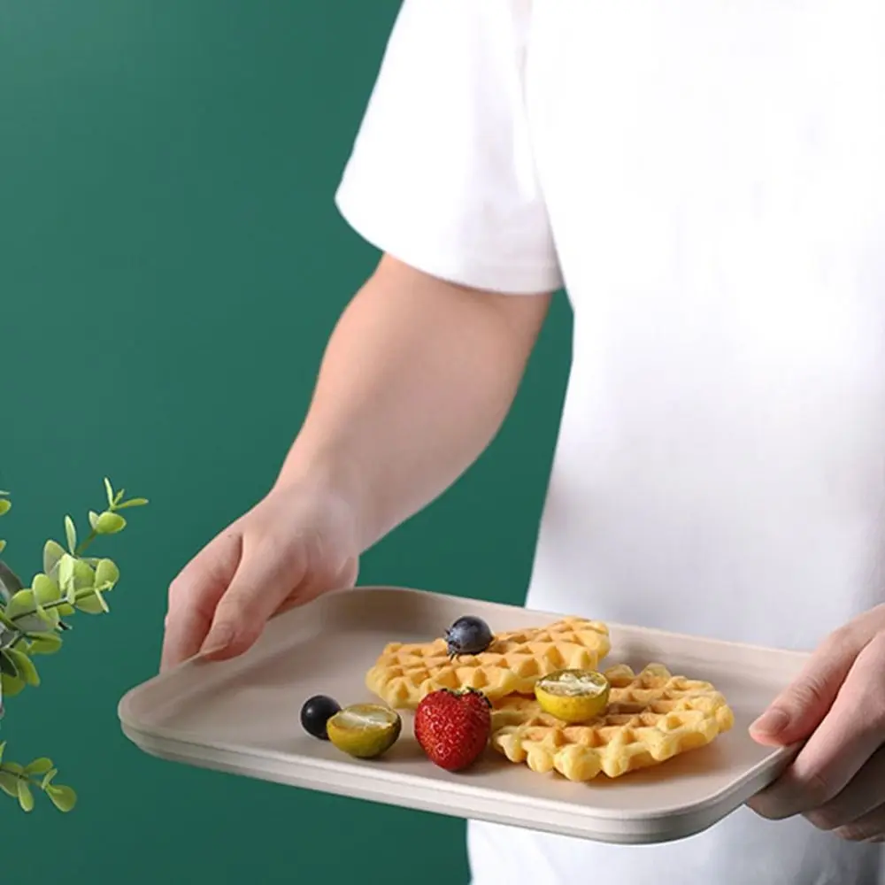 

Practical Plastic Wheat Straw Storage Tray Large Capacity Exquisite Service Dessert Pallet Eco-friendly Fruit Salad Tray Kitchen
