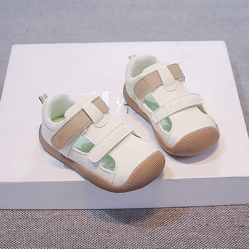 First Walker Kids Walking Sandals 2026 New Summer Toddler Leather Cage Sandals Non-slip Simple Chic Versatile Outdoor Play Shoes
