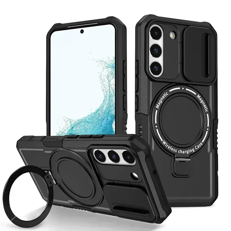 

Shockproof Armor Phone Case For Samsung Galaxy S21 S22 S23 S24 S20 Note20 Plus Ultra FE Cover Magsafe Wireless Charge Magnetic