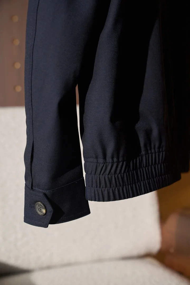 Men Old Money Style Wool Stand Collar Business Casual Commuter Comfort Soft Breathable Zip Double Pocket Jacket Coat