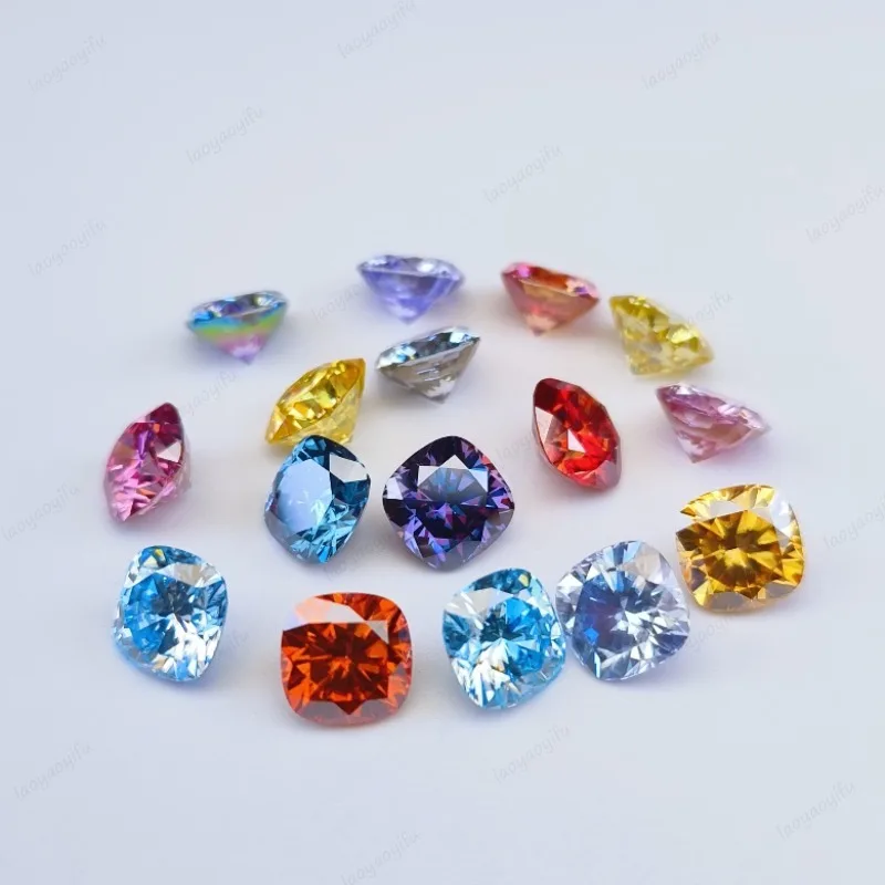 Moissanit-Stein im Kissen-Schliff, zitronengelb, im Labor gezüchteter Edelstein für die Herstellung von DIY-Schmuck wie Ringen, Halsketten und Ohrringen, mit Zertifikat. – Detail 8
