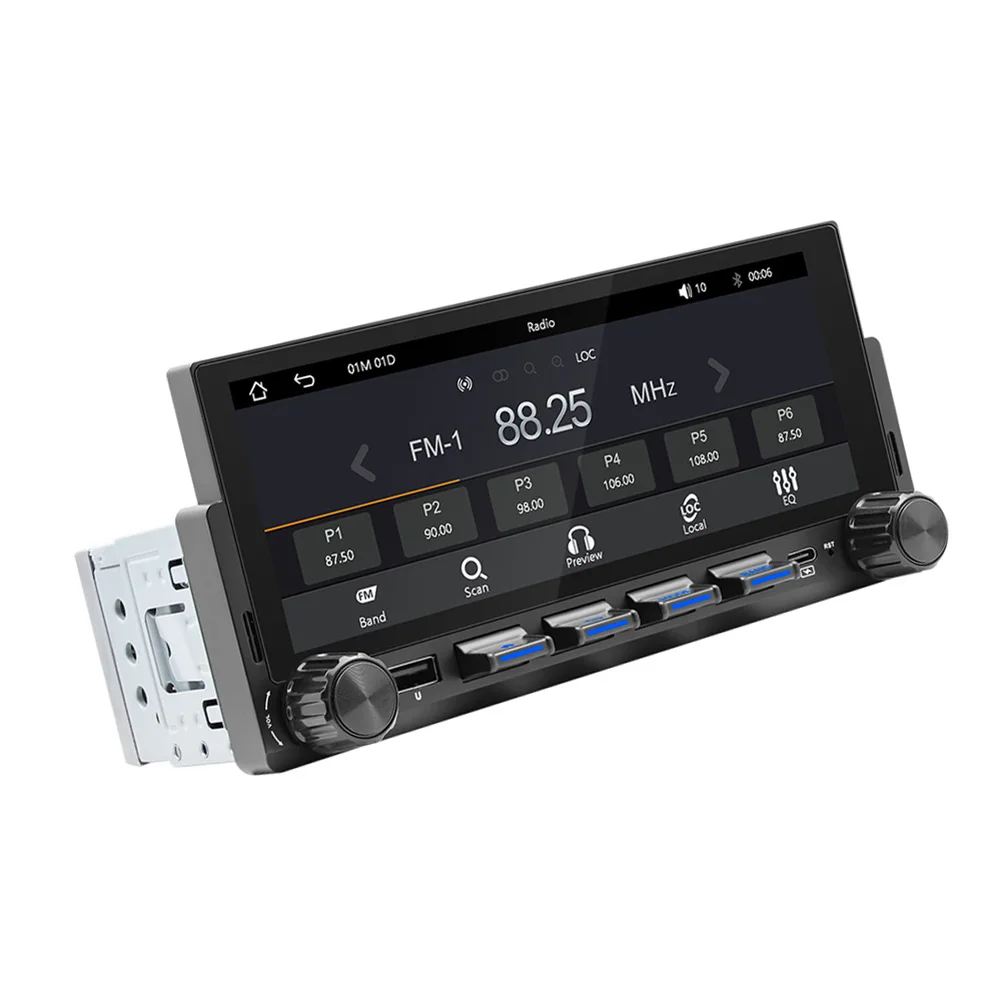 

For Single-DIN Vehicles 6.86-inch Car MP5 For In-car Entertainment Black Car Multimedia Player IPS 1280x480 Screen