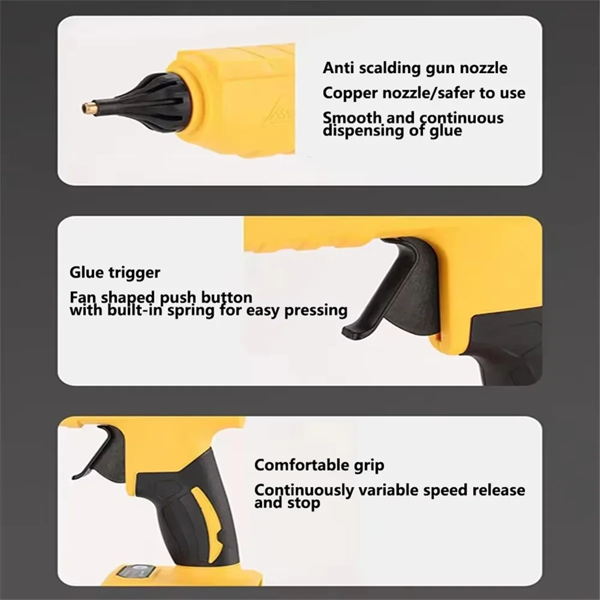 2025+ Electric Hot Melt Glue Machine for 18V Battery Electric Glue Machine 11mm Glue Stick Hot Melt Welding Air Machine