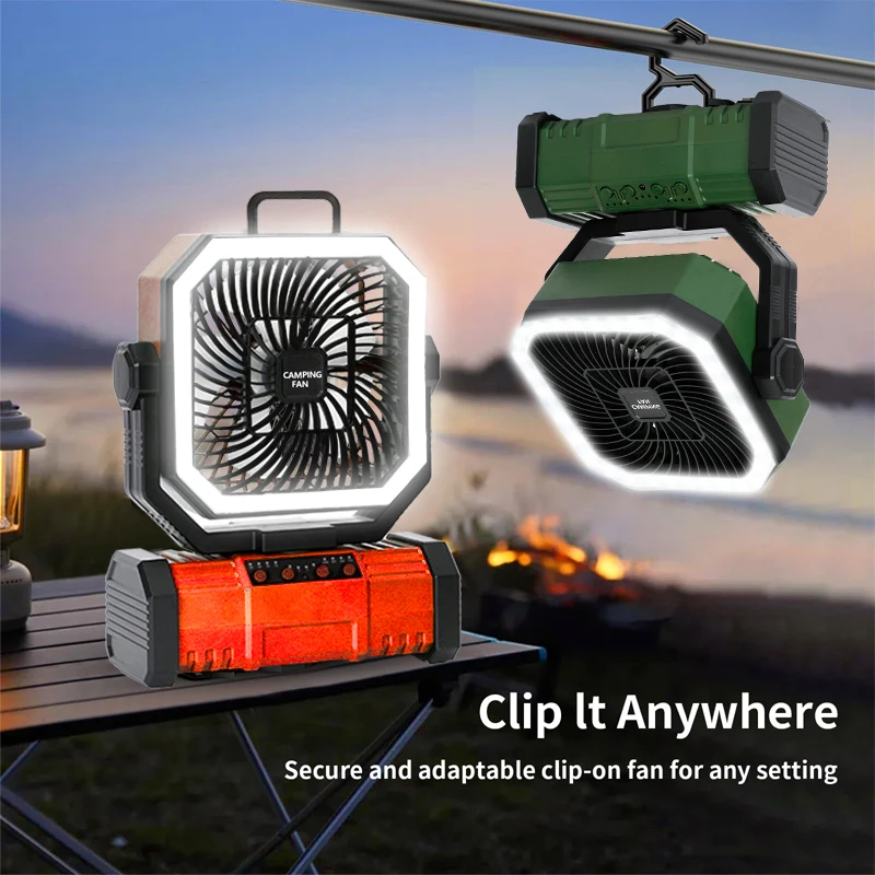 

Роскошный дистанционный вентилятор для кемпинга Pro — 20000 мАч с автоматическим распознаванием, светодиодный фонарь и внешний аккумулятор с дорожным футляром, подарок для на открытом воздухе ​