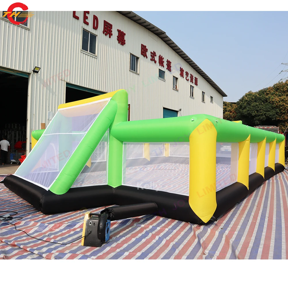 Free Shipping 20x10m Inflatable Soccer Field Football Goal Pitch Arena Sport Game for Sale