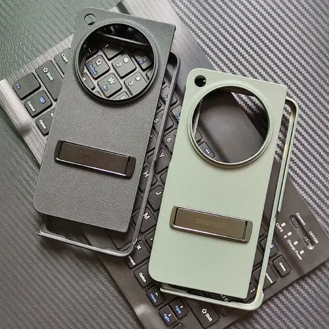 OnePlus Open 가죽 PC 용 기존 케이스 OnePlus Open 용 홀더 스탠드 케이스가있는 전체 보호 전화 커버