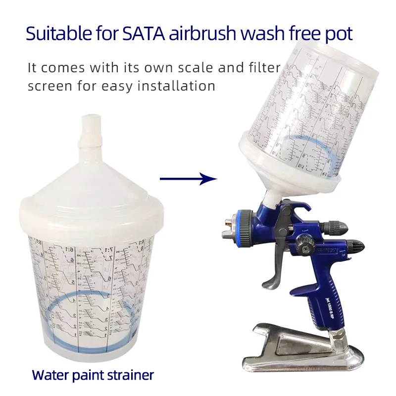 

SATA 600 ML Spray Gun Multi-Purpose Paint Plastic Pot Transparent Paint Mixing Cup Water-Based Paint No-Wash Gun Pot