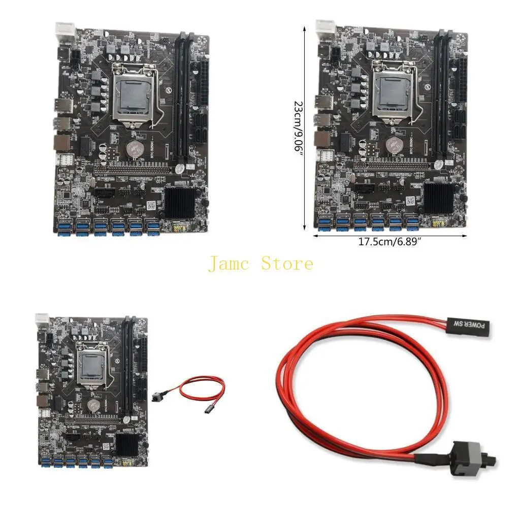 

LX0B Mining B250C BTC 12 PCI-E Desktop Motherboard LGA 1151 DDR4 SATA3.0 USB3.0 CPU
