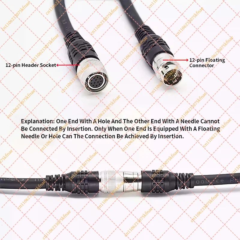 HR10A Compatible 6-Pin Extension Cable - Waterproof Male/Female Plug Wire for HRS Hirose Connectors