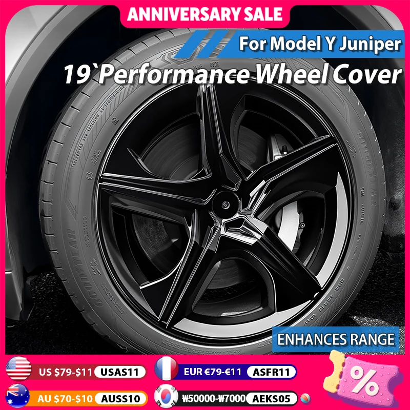 

4 шт. крышка ступицы для нового Tesla Model Y Juniper 19-дюймовая сменная крышка колеса автомобиля с полным ободом аксессуары 2025