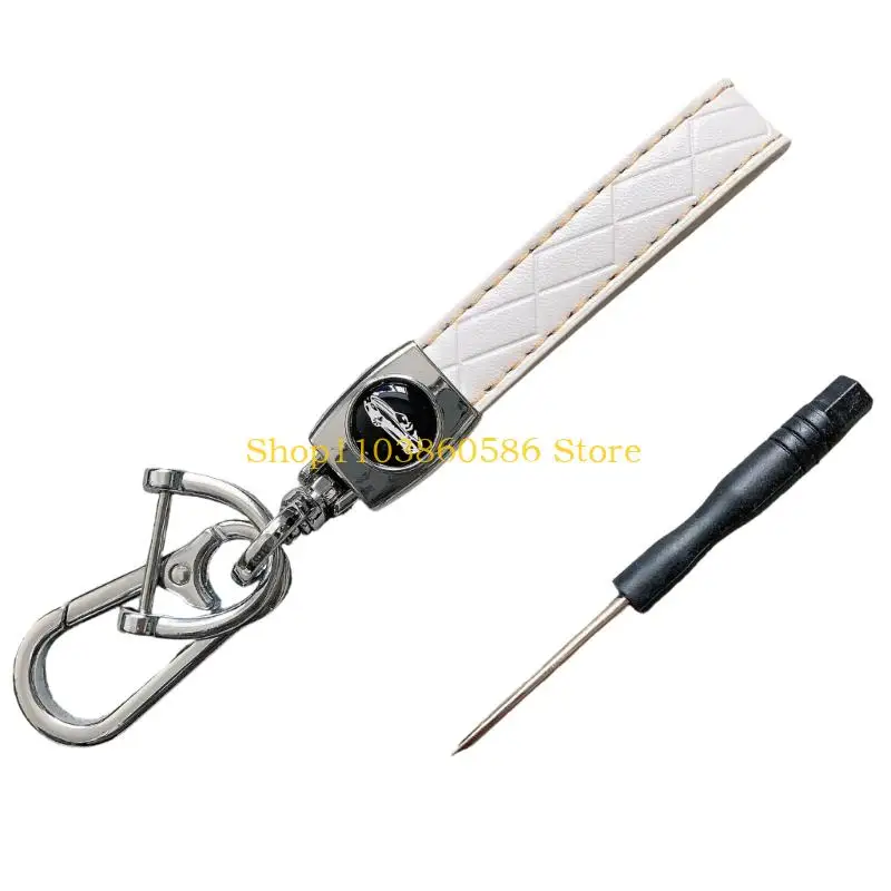 242A Braided Keychain with Metal Components Unique Handwoven PU Key Rings Upgrades Ideal for Personalizing Your Key
