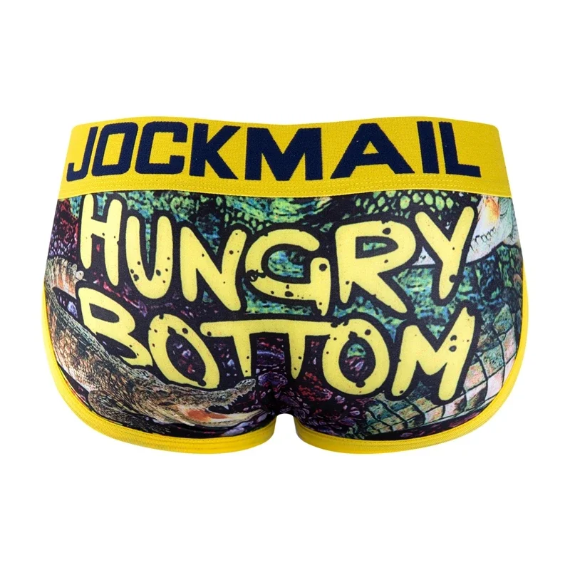 Jockmail Colorful Underpants Breathable Male Short Pants Spandex Animal Cartoon Boxers Mens Underwear Low Waist Ice Silk Gay