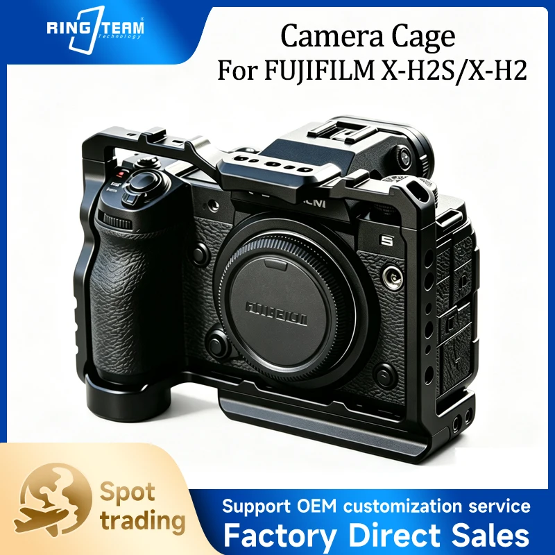 camera-cage-for-fujifilm-x-h2-x-h2s-anti-collision-protective-rig-full-cutouts-all-around-compatible-with-dslr-mirrorless