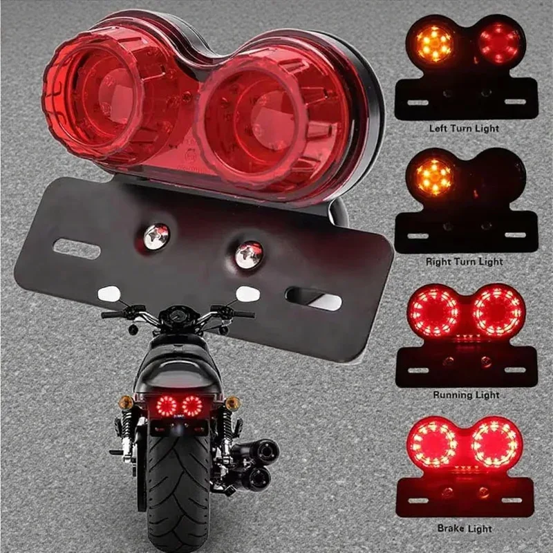 

12 В 18 светодиодный универсальный мотоциклетный интегрированный стоп-сигнал, ходовые огни, указатель поворота, лампа номерного знака