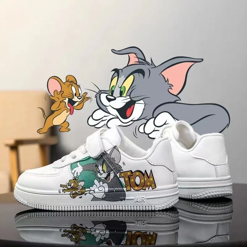 

2024 new Autumn Cat and House Tom and Jerry Girl cheap discount kids Canvas Shoes women plus size white children Casual Shoes