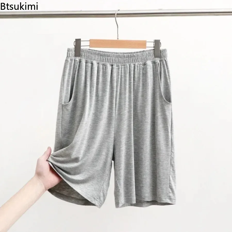 2026 Men's Summer Casual Shorts for HomeWear Shorts Sleep Bottoms Male Soft Modal Trousers Oversized Thin Stretch Loose Shorts