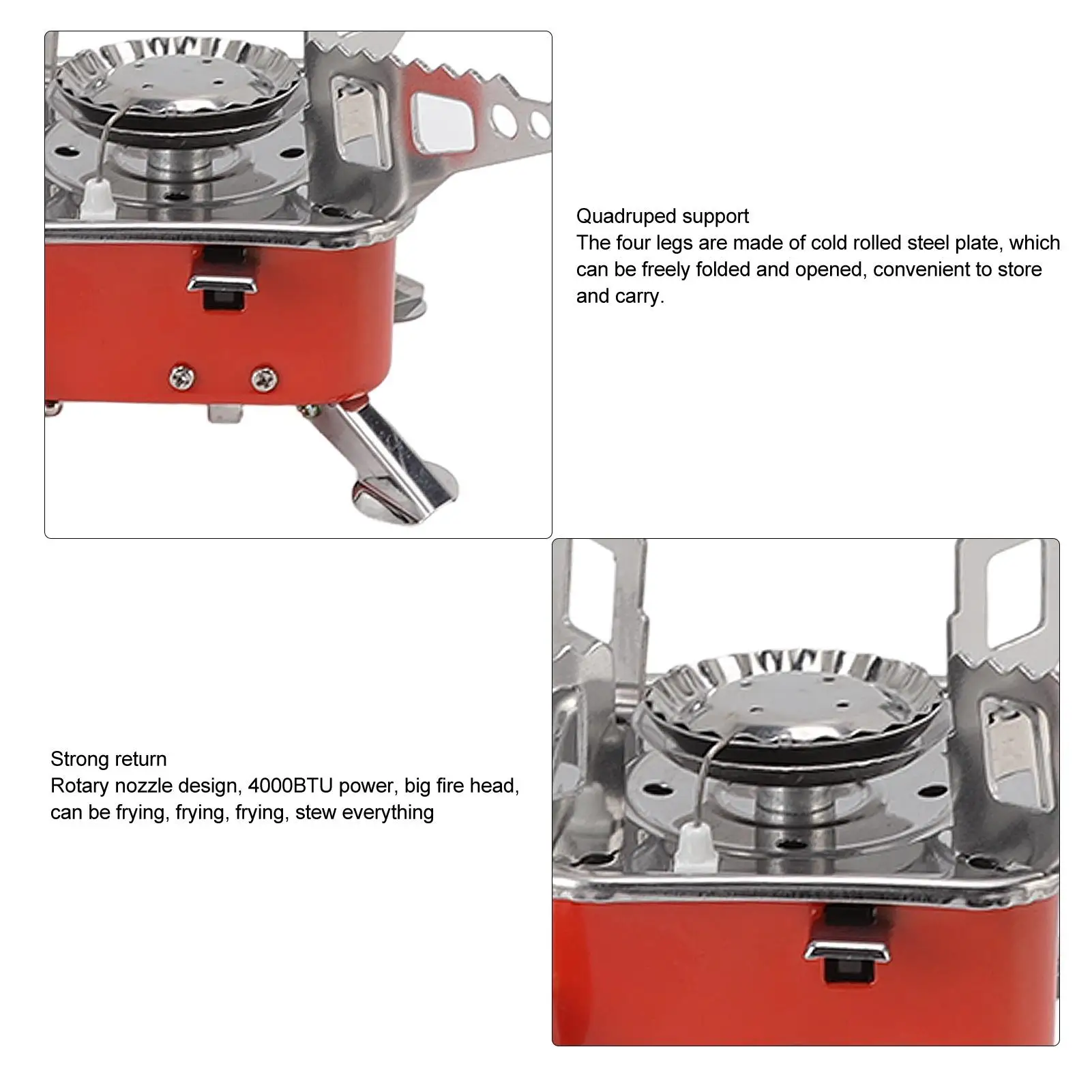 Portable Mini Gas Stove - Adjustable Flame, High-Temperature Resistant, Oxidation-Proof Folding Stove for Outdoor Picnics