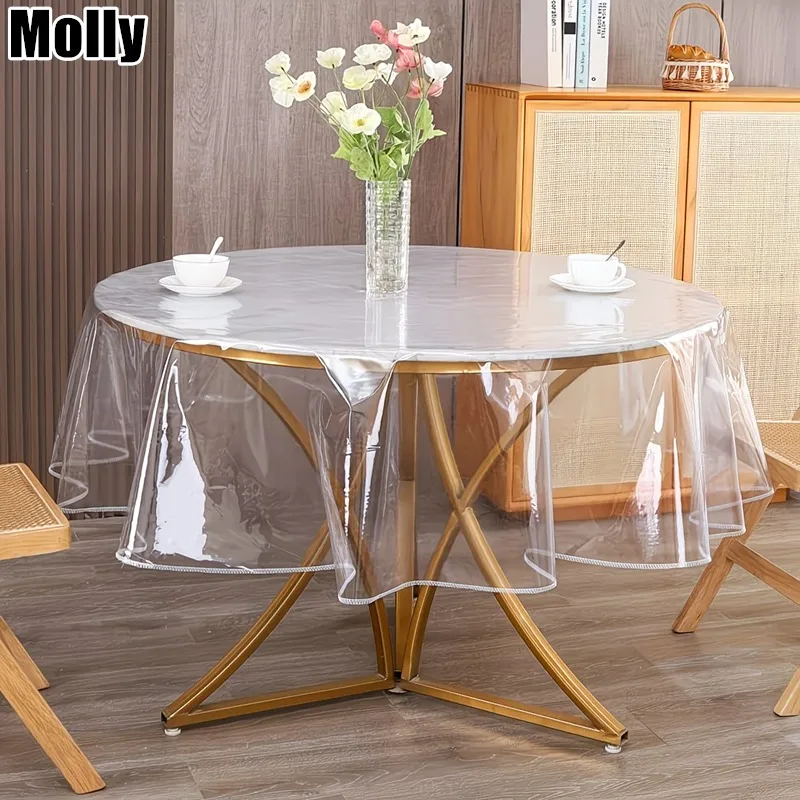 Round Transparent PVC Tablecloth for Home Dining Wedding Decorations Garden Decor for Outside Outdoor Decor Restaurants Banquets
