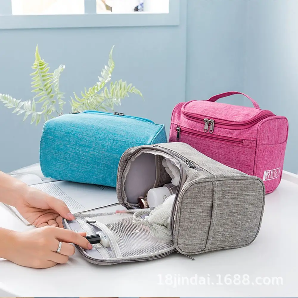 Casual Reizen Wassen Organizer Outdoor Vierkante Tas Opknoping Waszak Draagbare Cosmetische Tas Opslag Toilettas Oxford