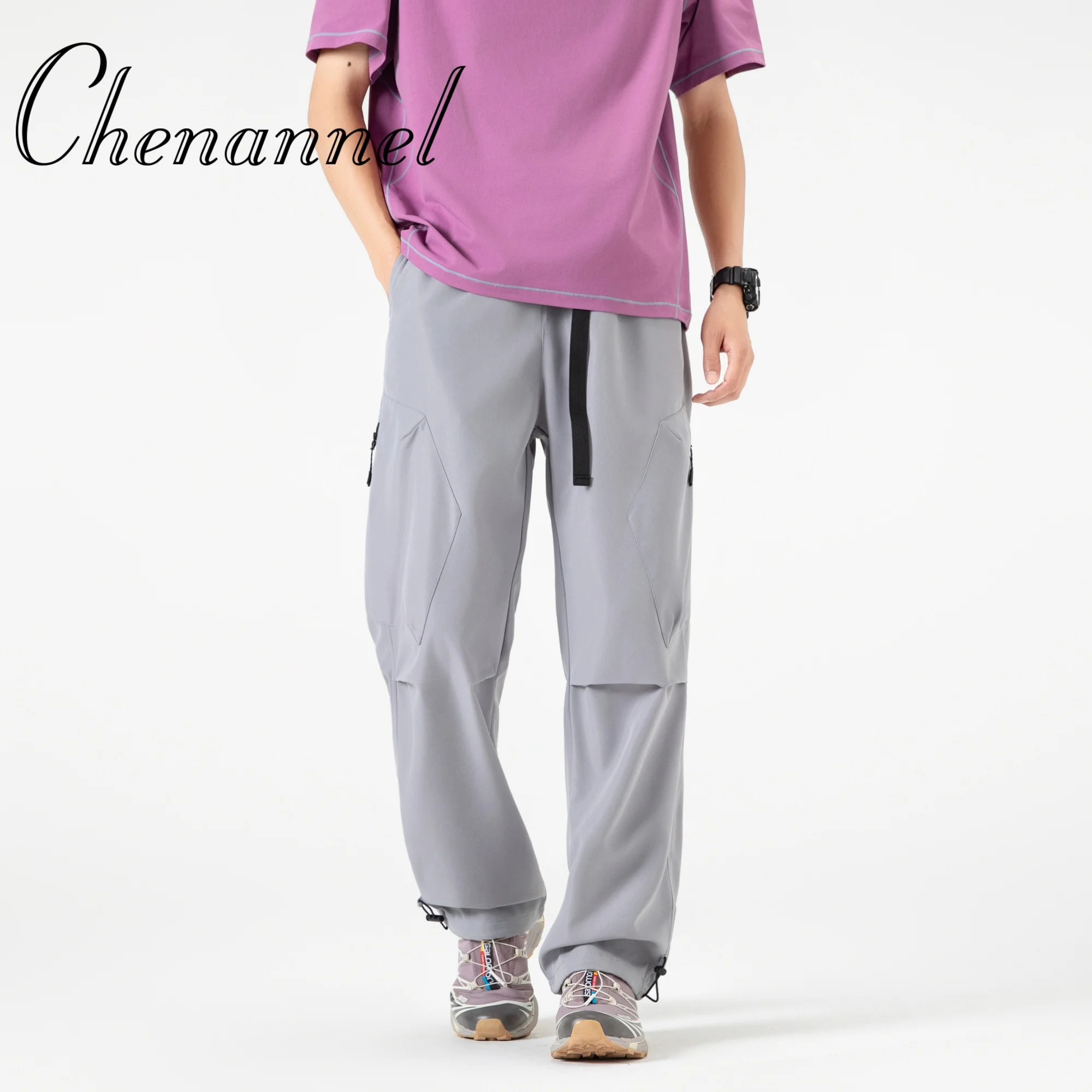 

Спортивные брюки, новые весенне-летние модные брендовые мужские дышащие хлопковые и льняные однотонные простые широкие брюки