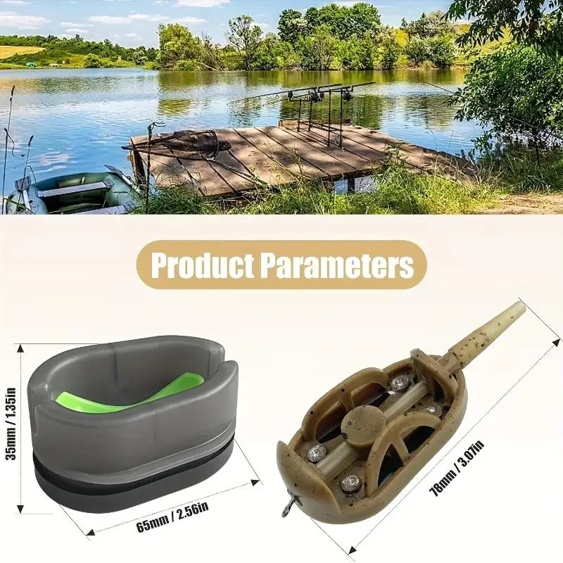 2/5 Pcs 20g/30g/40g/50g/60g Method Feeder Fishing Inline Feeder Carp Fishing Feeder Device Kit Feeder Carp Fishing Hair Rigs view 5