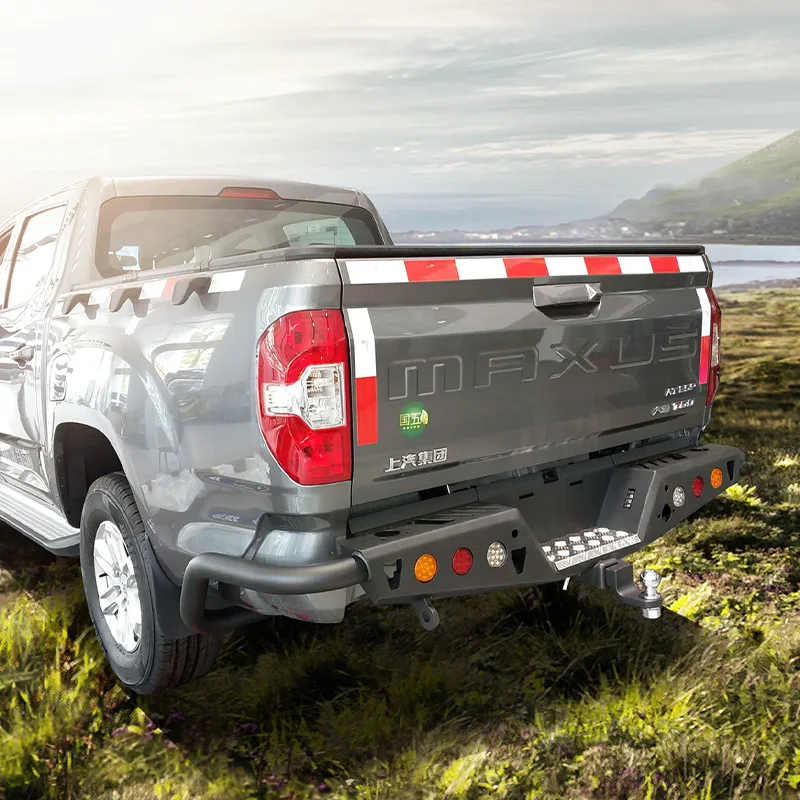 Heavy Steel Rear Bumper for Hilux Vigo 4x4 Pickup Accessories Free Custom Logo Compatible Ranger Tacoma Navara Triton Models