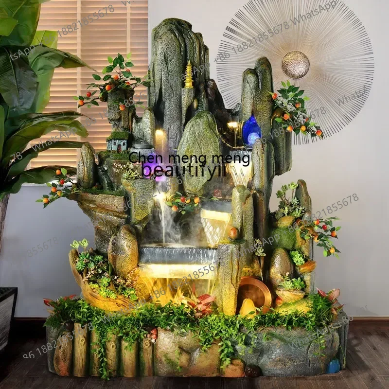 

cn8350 LHY A Large Floor Artificial Mountain and Fountain Fish Pond Landscape Soft Decorative Ornaments Living Room GardenSS 86