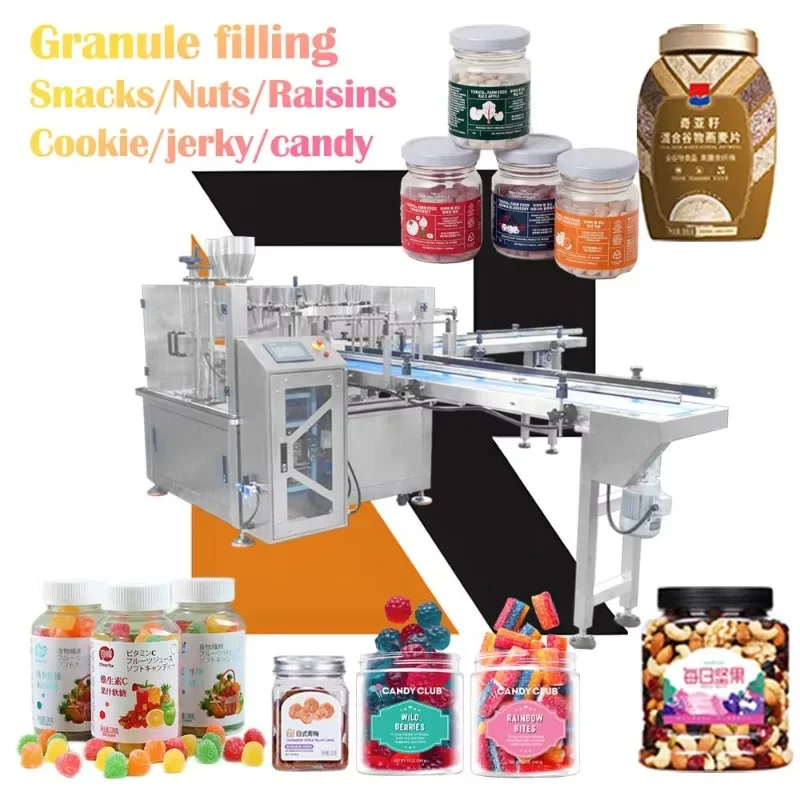 【Best-selling】Automatic Rotary Granule Filling Machine for Bottled and Canned Products Cereal Nuts Candy Raisins Jujube Beans Wo