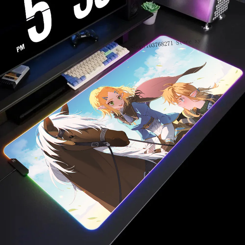 A-The Legend Of Zelda Breath Of The Wild Mousepad XXL RGB Gaming Mouse Pads HD Black Gamer Accessories Large LED