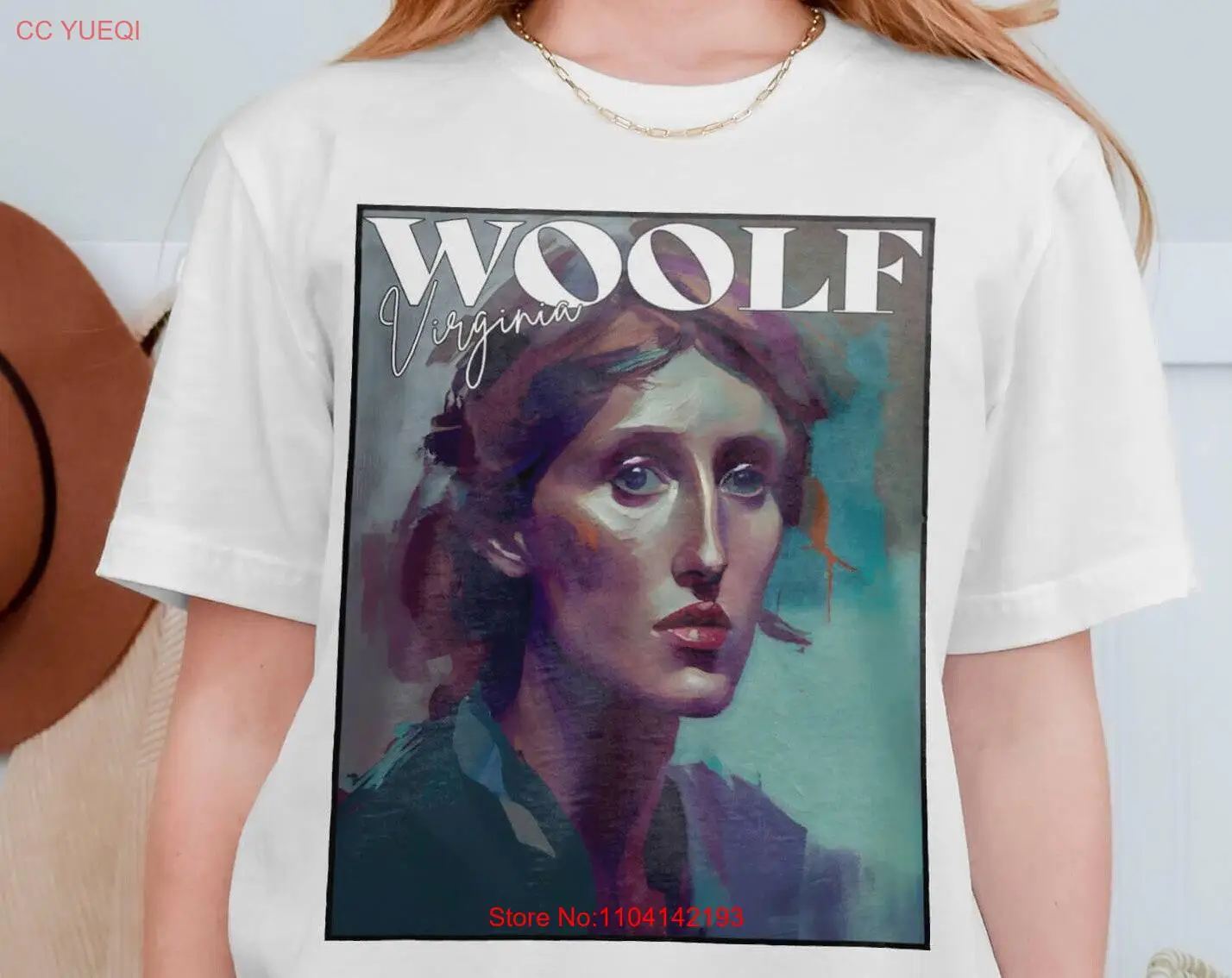 Virginia Woolf Oil Painting T Shirt 3 Literature Mindspring Retreat long or short sleeves