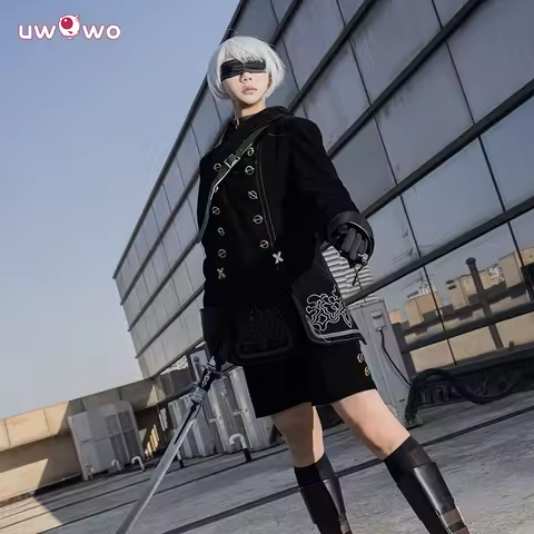 UWOWO 9S Cosplay Costume Yorhaa 9S Cosplay Collab Series: No.9 Type S Black Outfit Halloween Costumes