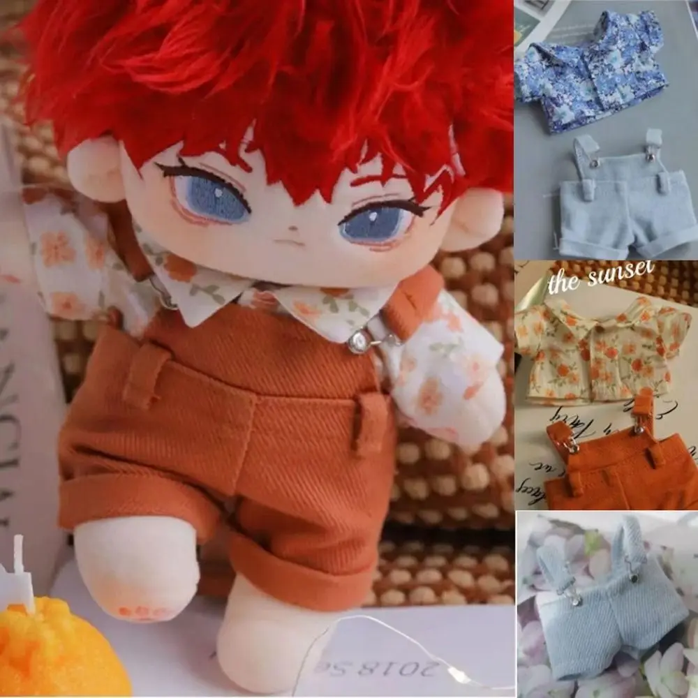 High Quality Mini Doll Clothes 2 Colors Clothes Overalls Suit T-shirt Pants 20cm Cotton Doll