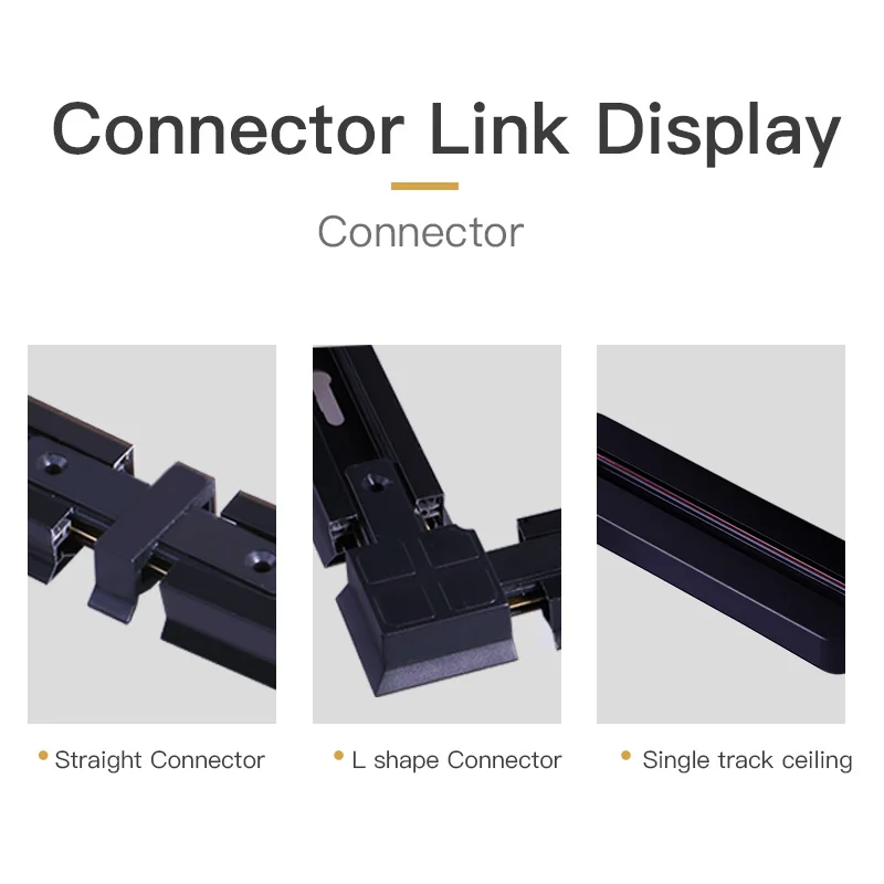 LED Track Light Rails 0.5M 1M Track Lamp Rails Straight/L Shape Connectors Telescopic Pole Track Rail Spotlight Track Ligh Rail