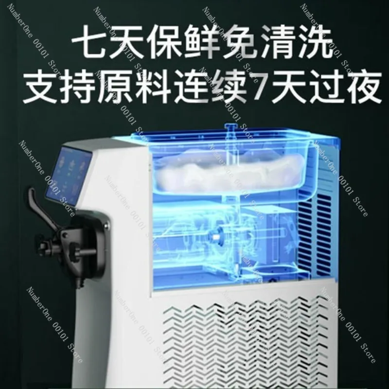 Commercial Soft Ice Cream Machine Single Head Fully Automatic Desktop Ice Cream Maker for Street Stall Night Market Business Use