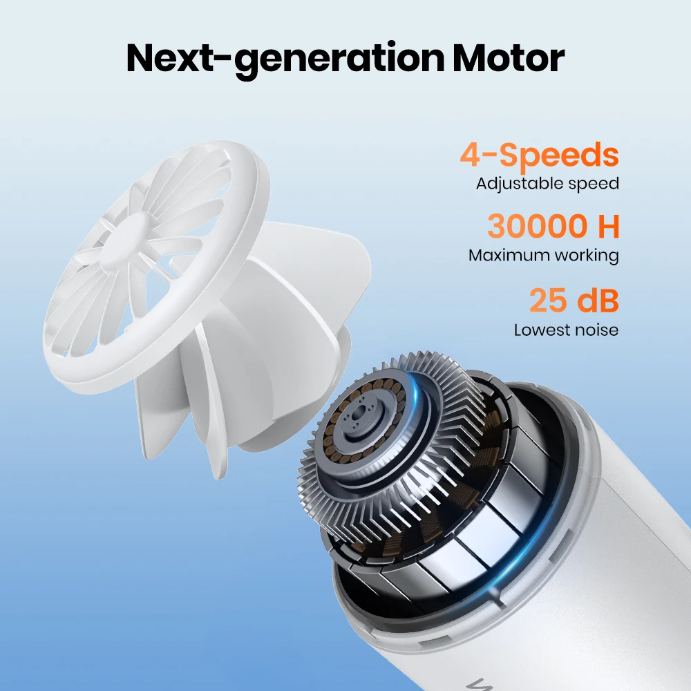 Warmco 10000mAh Portable Neck Fan 4-Speed Rechargeable Personal Fan 360°Cooling 24H Runtime Wearable Fan for Office Travel Gifts image 3