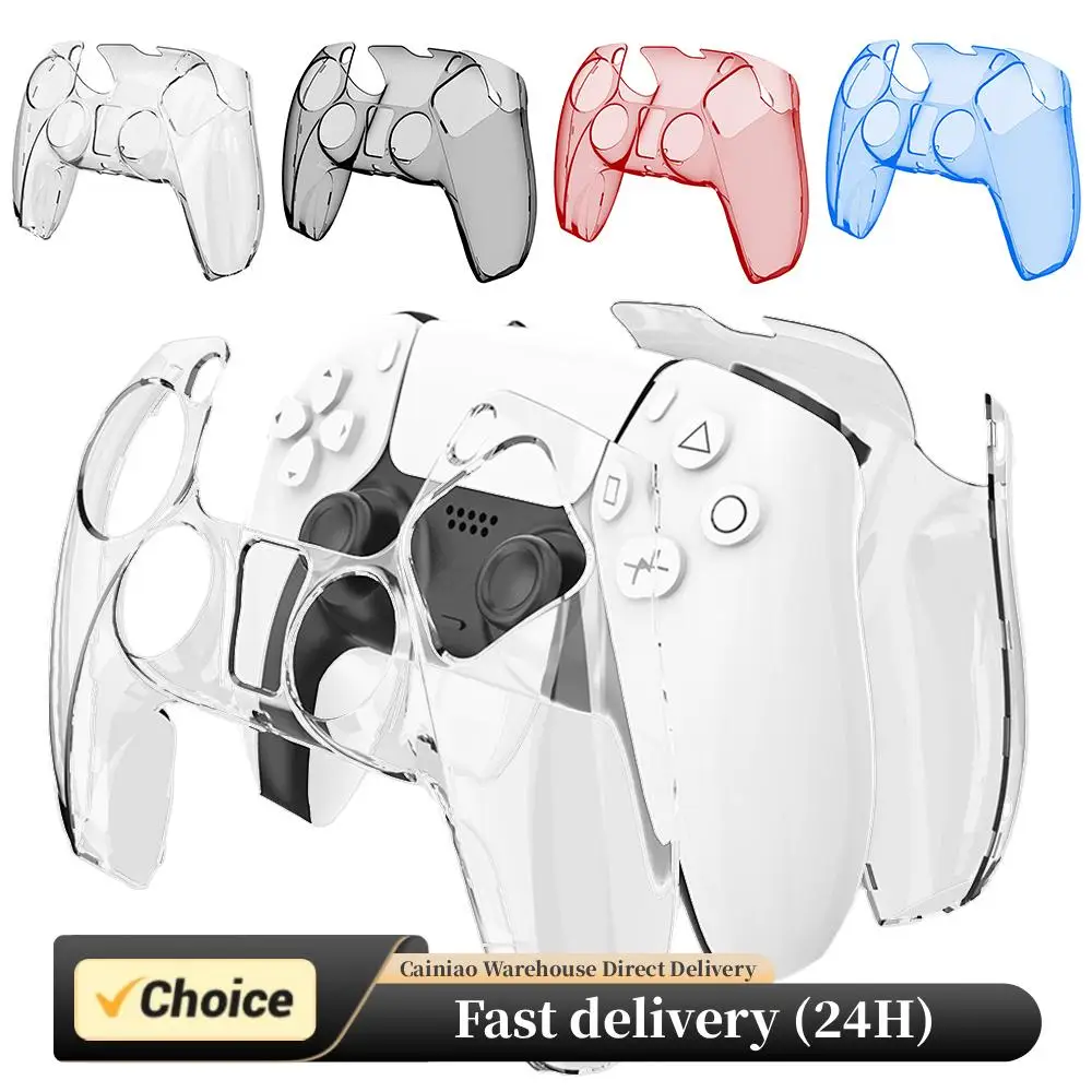For PS5 DualSense Controller Ultra Slim Clear PC Split Protector Case Transparent Cover for Playstation5 Game Accessories