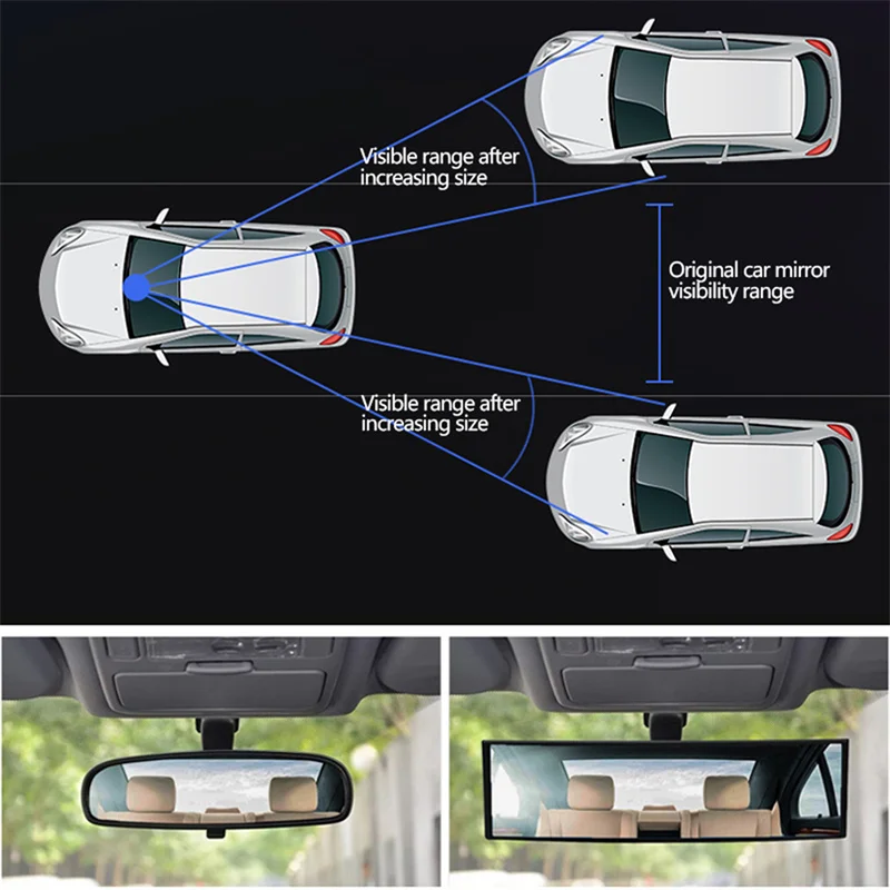 

Mirror Car-styling Interior Rear View Mirror Adjustable Suction Cup Universal 360° Rotates Car Rear Mirror