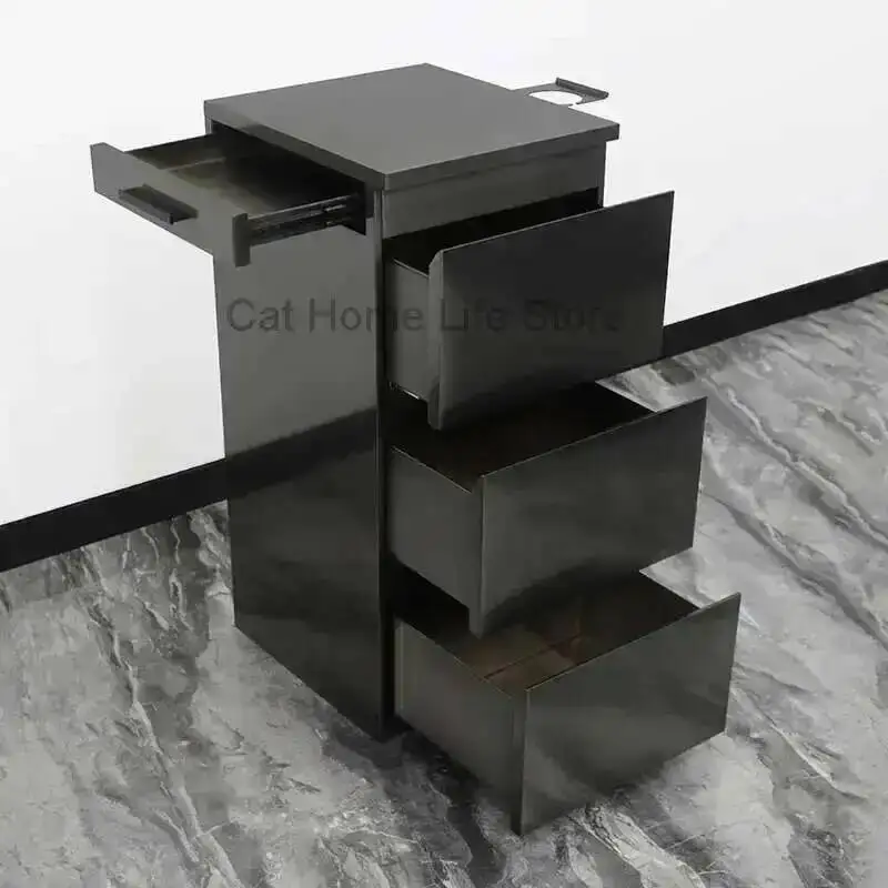 

Beauty Trolley Trolleys Black Tool Auxiliary Salon Folding Cart Hair Equipment Furniture Table Pedicure Organizers Tools Car