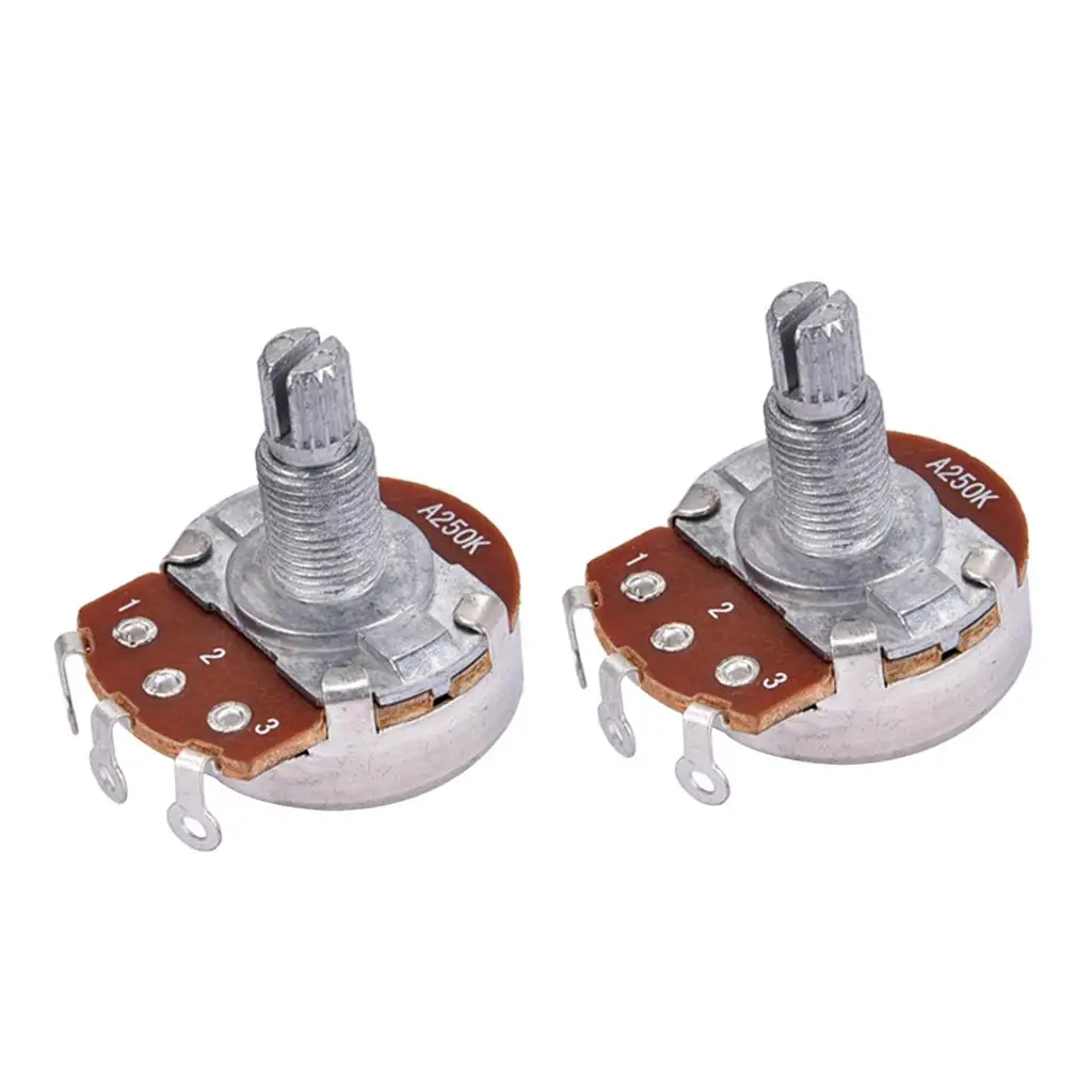 18mm Shaft A250K Guitar Potentiometer Carbon Film Audio Volume Control for Electric Guitar Tuning Pegs