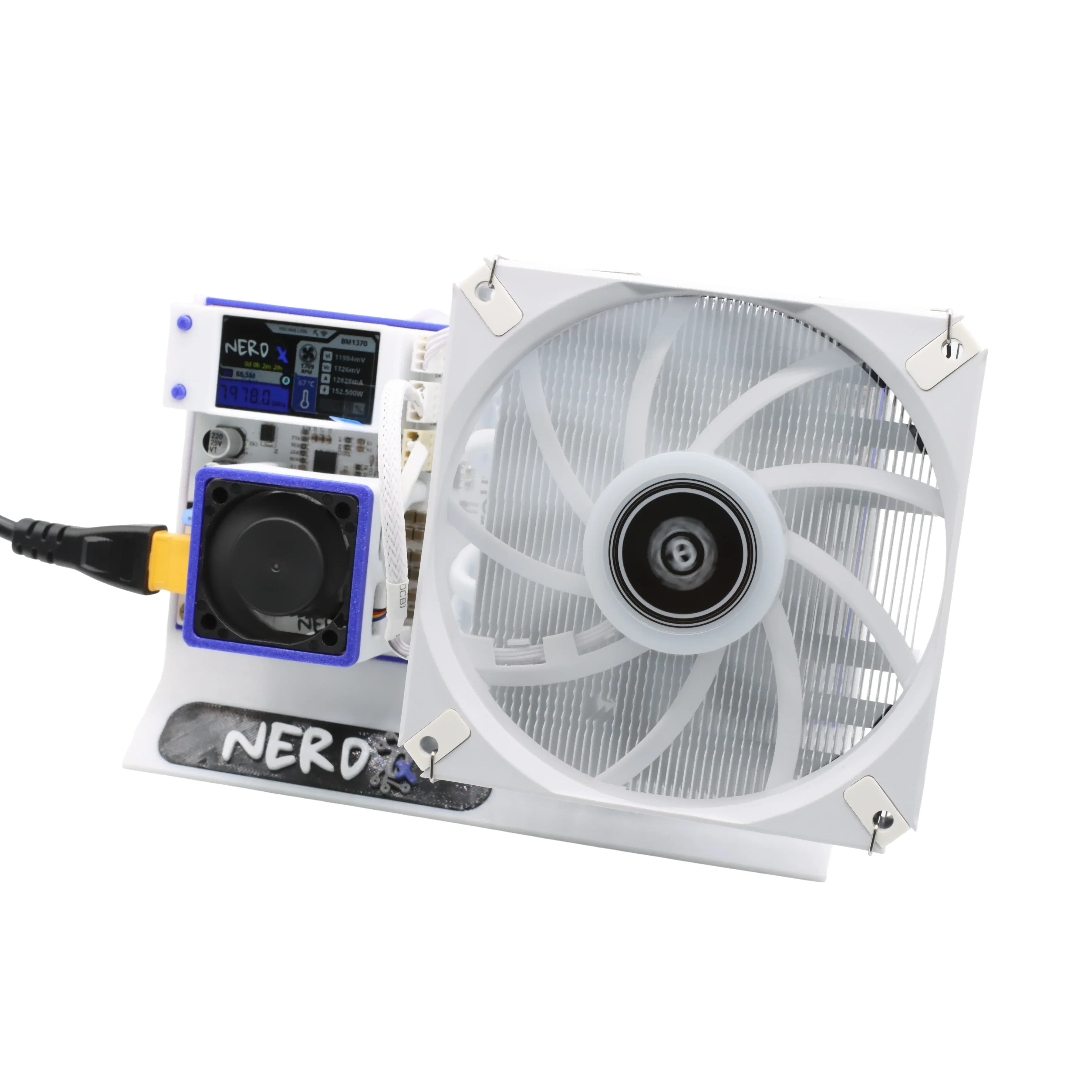 Bitcoin Miner NerdQaxe 8T   140W Power Consumption Bitcoin Solo Home Miner With PSU Home Use Miner  BM1370 White