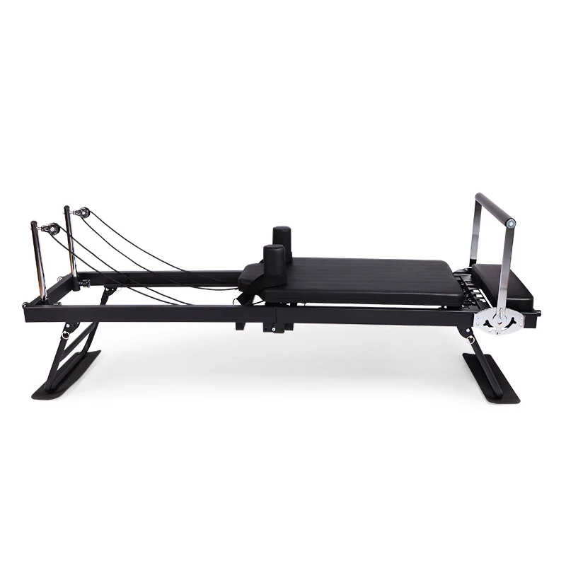 

Home Large Yoga Training Equipment Black Steel Frame Foldable Pilates Core Bed ABS Pilates Reformer Machine