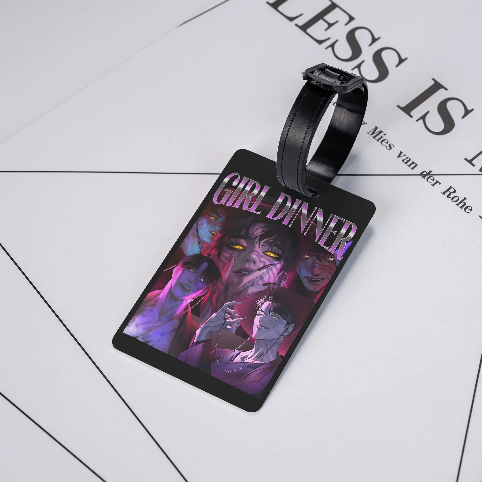 

KPop Demon Hunters Girl Dinner Luggage Tag Travel Accessories Portable Label Holder Baggage Tag ID Address for Men Luggage Tag