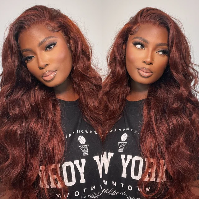 Unice Reddish Brown Body Wave Lace Front Wig 13x4 Copper Red Brazilian Lace Front Human Hair Wigs Spring Color Wigs For Women Lace Wigs AliExpress