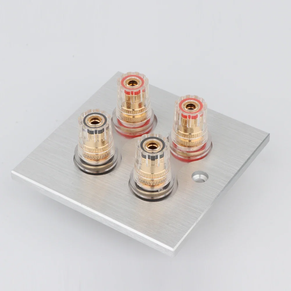 8pcs YTER Gold Plated Brass 5 Way Speaker Binding Post Amplifier Banana Jack Connector Hifi Audio Terminal Long Short Thread