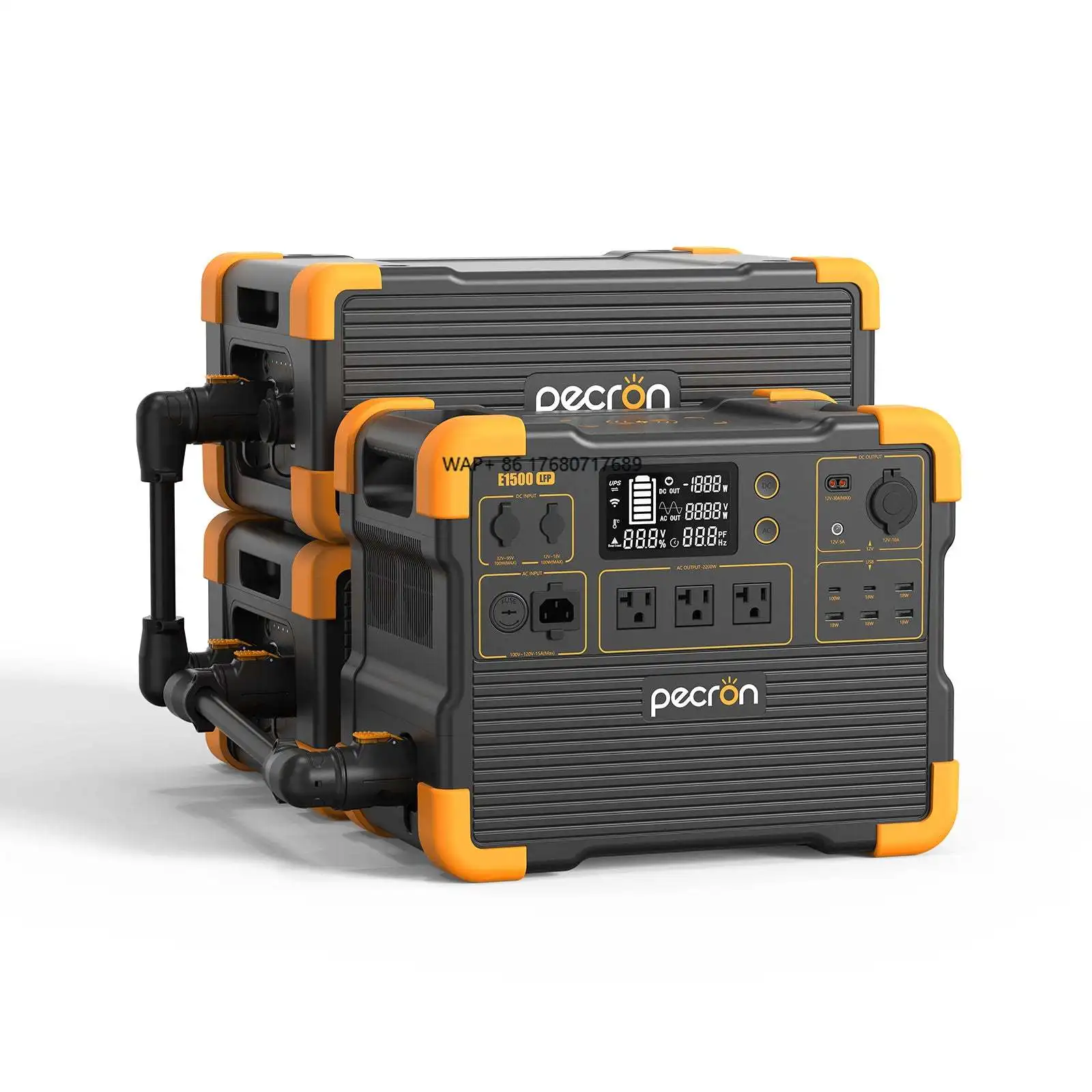 US stock PECRON 7680Wh off-grid portable power station solar generator with 2 pcs EP3000-48V expansion battery 3072Wh