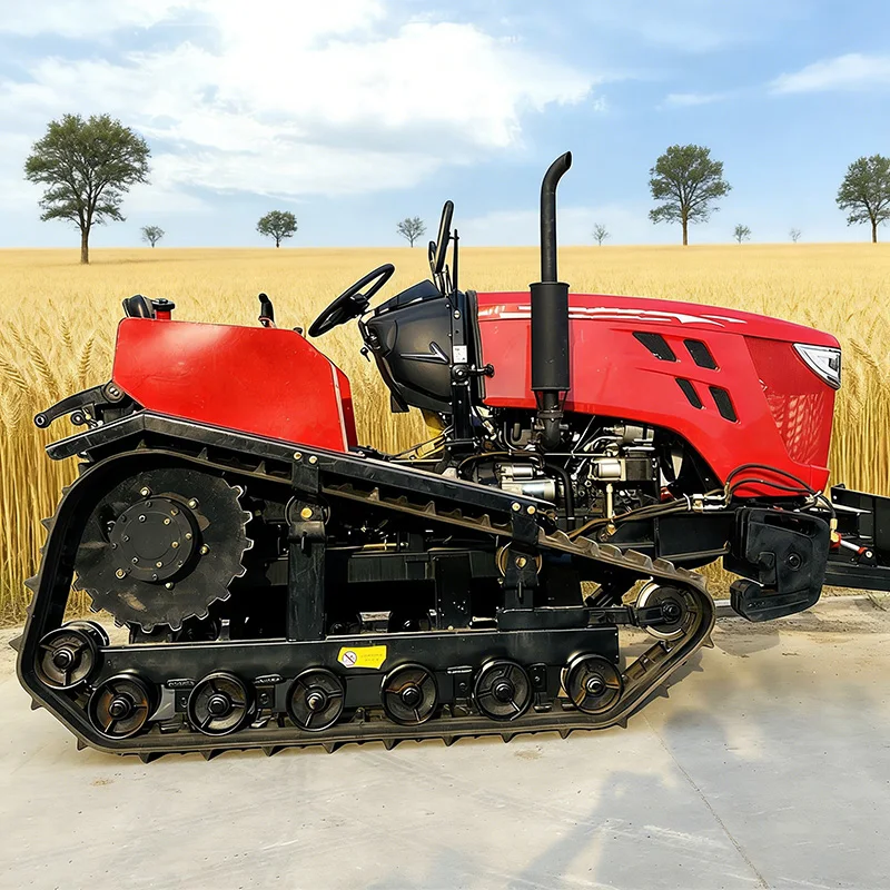 

Customized Full Terrain 80HP Mini Crawler Tiller Agricultural Plowing Tractor with Attachments