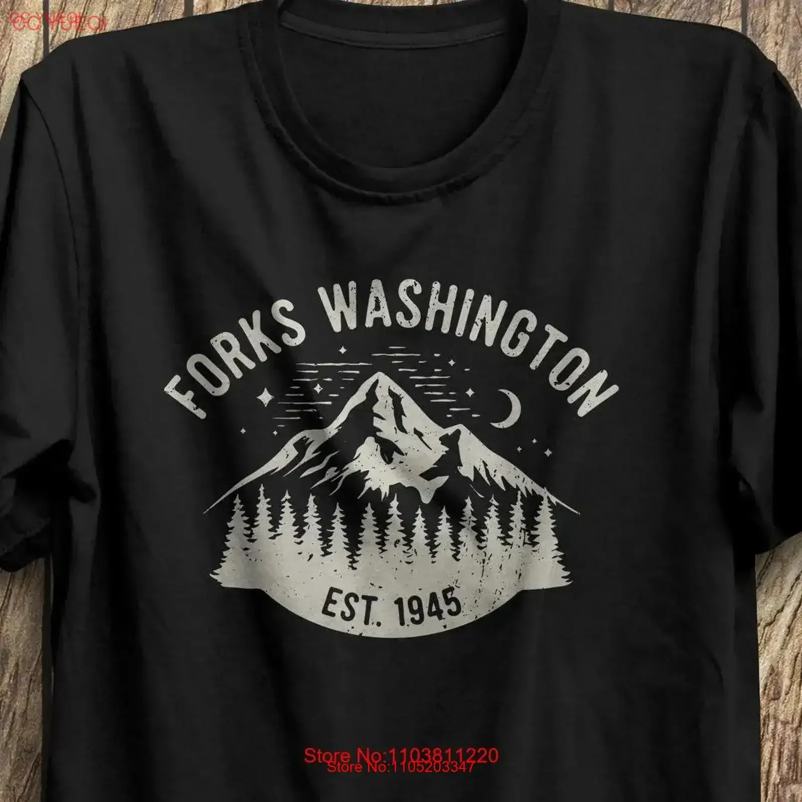 Forks Washington camiseta crepúsculo inspirado Pacífico noroeste senderismo montaña bosque diseño aventura vintage lavado Casual