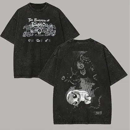 The Binding of Isaac Washed T-shirt 2026 New Model personality Clothes shirt Year round clothing Streetwear Trendy high quality